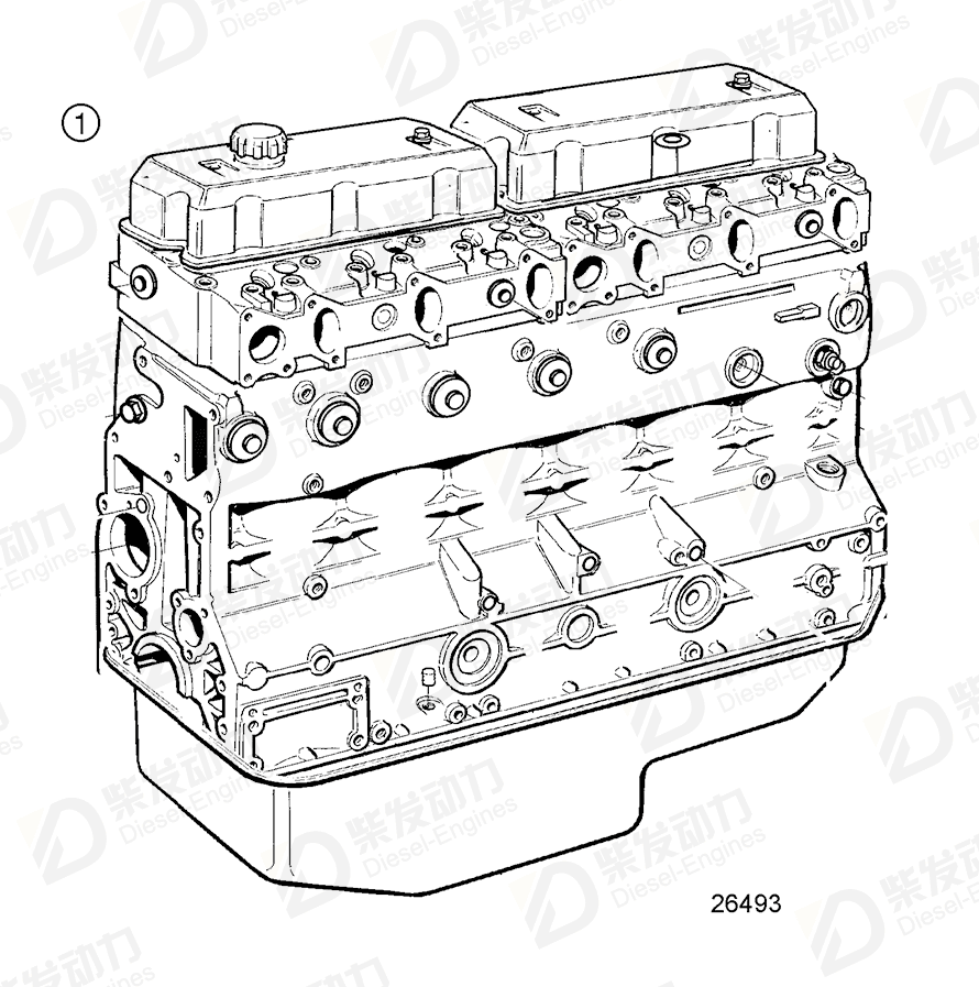 VOLVO Longblock engine 3801248 Drawing VOLVO Longblock engine 3801248 Drawing